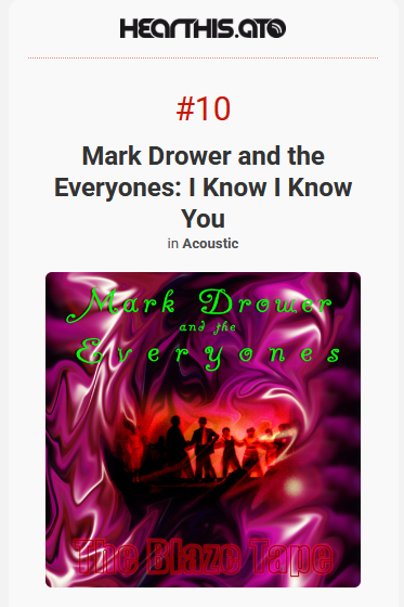 A global Top 10 hit for Mark Drower and the Everyones! I Know I Know You hits the charts 43 years after it was recorded.